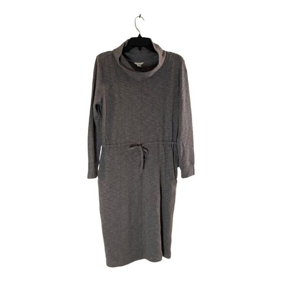 NWT Caslon grey midi sweater dress size small 79% cotton - Picture 2 of 8